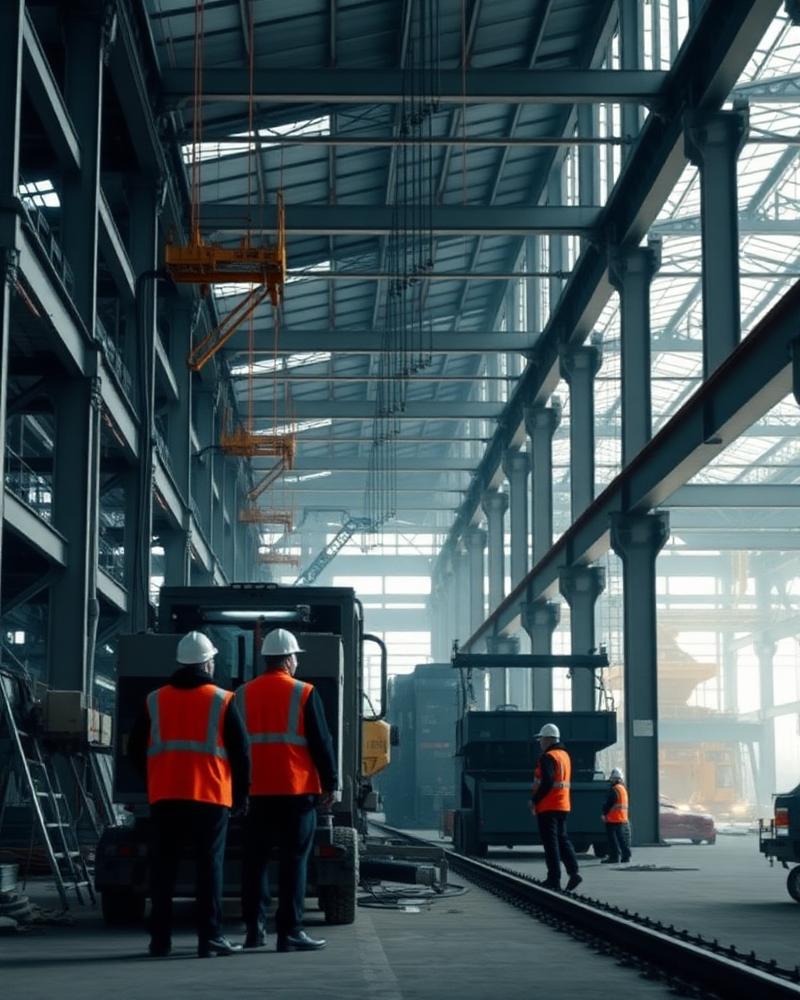 Workers inside a high-risk industrial facility