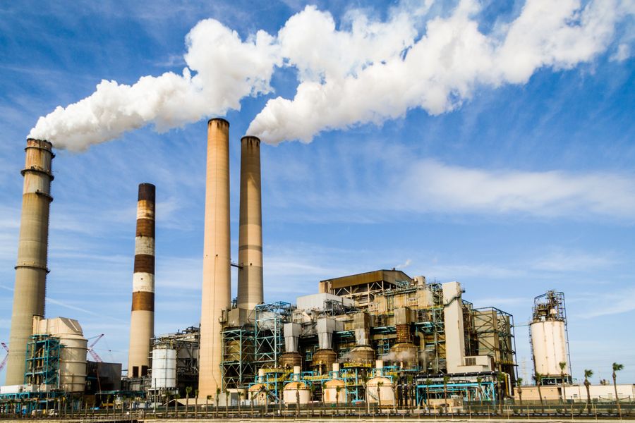 Oil and gas offshore platform with industrial infrastructure